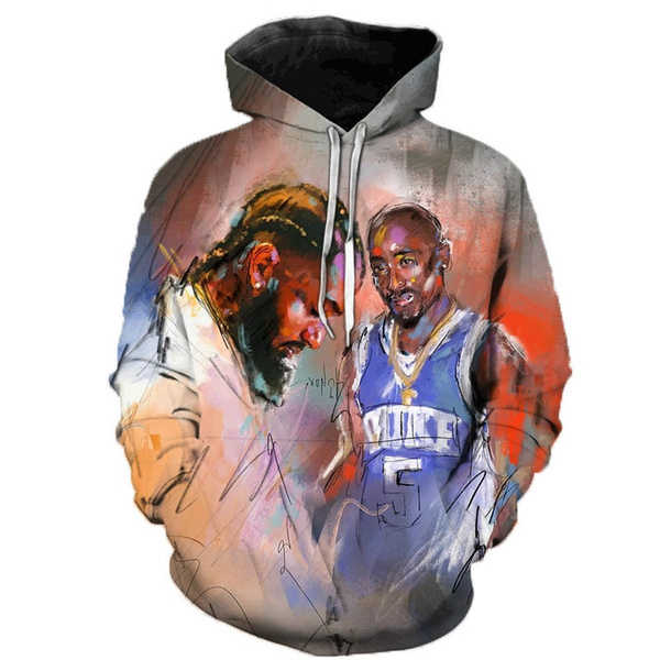 هودي رجالي مطبوع عليه  2بتقنية الطباعة ثلاثية الأبعاد، هودي رجالي مطبوع عليه 2Pac بتقنية الطباعة الرقمية