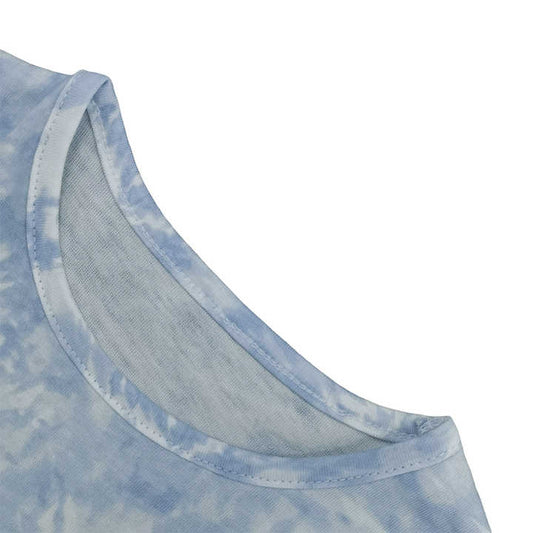 مجموعة ملابس منزلية ناعمة للأطفال الصغار صيفية مخصصة مع صبغة ربطة عنق اصطناعية مطبوعة للفتياتCustom Summer Toddler Soft Homewear Set with Faux Tie Dye Print for Girls