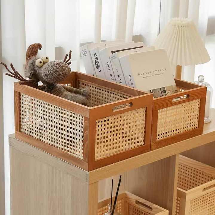 Solid wood bamboo, desktop frame storage. 