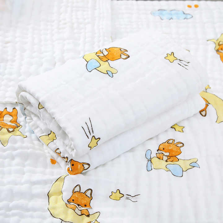 Quilt Warp Knitted Cotton -بطانية أطفال سريعة الجفاف