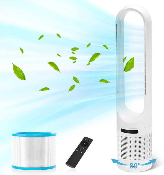 Hepa Filter Air Purifier Bladeless Fan Multifunction Smart Home Floor Plastic Electric Digital Household CB CE ROHS EMC SAA 
