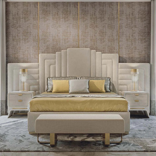 سرير مزدوج جلد