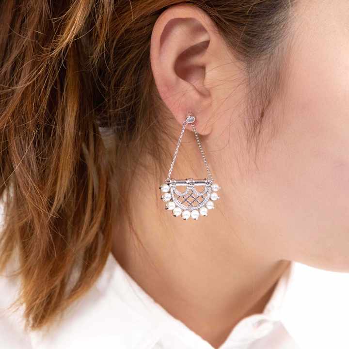 Attractive Style Islamic Jewelry Set Zircon Pearl Earrings and Necklace Fashion Jewelry Sets 