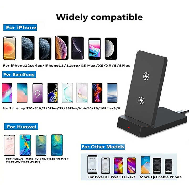 Custom Logo 15W Foldable Smart Fast Wireless Charger 