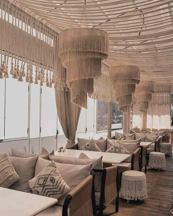 ديكور المنزل بوهو البوهيمي مكرميه غطاء مصباح شنقا