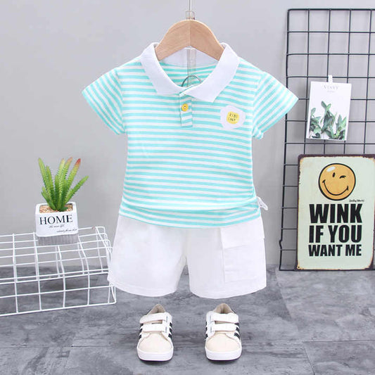 طقم بدلة صيفية للأولاد . ANSZKTN Boys Summer Suit Set