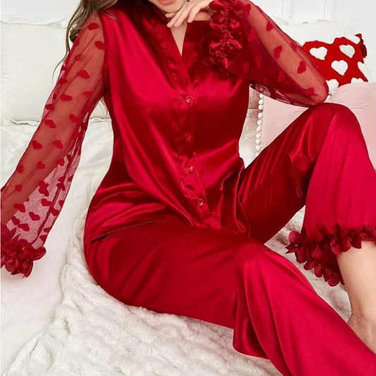 بيجامة نوم نسائية كم طويل