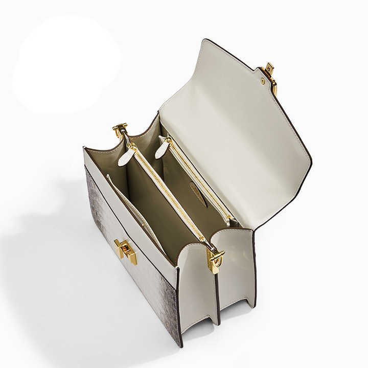 Luxury women's handbag made of genuine leather 