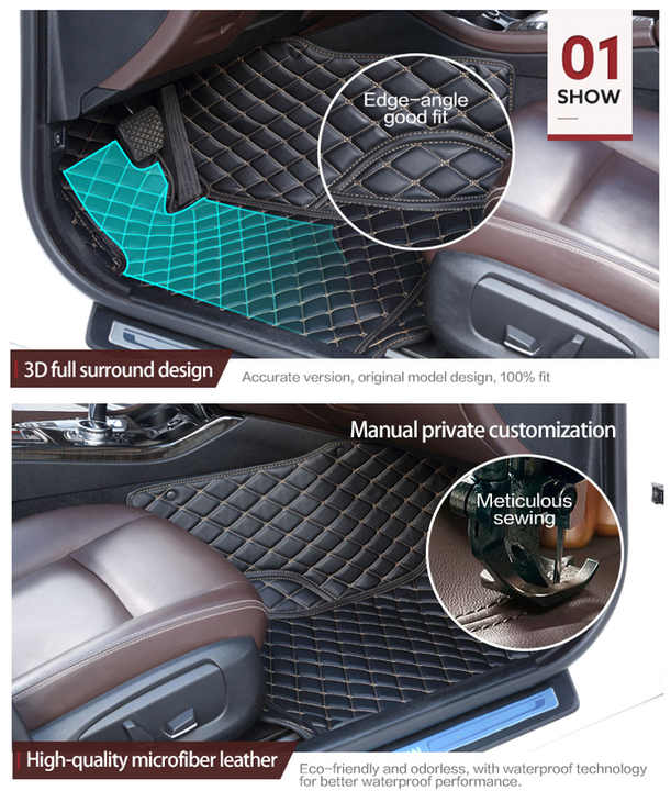 طقم سجادة كامل SONSANG لأرضية السيارة BMW X6 E71 + إكسسوارات سيارة جلدية مقاومة للماء SONSANG Full Set Car Floor Mats for BMW X6 E71 + Waterproof Leather Car Accessories