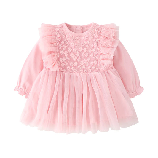 فساتين حديثي الولادة بأكمام طويلة