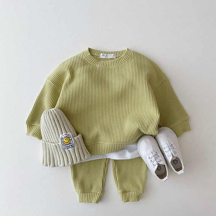 Waffle Cotton Baby Clothing Sets Kids 