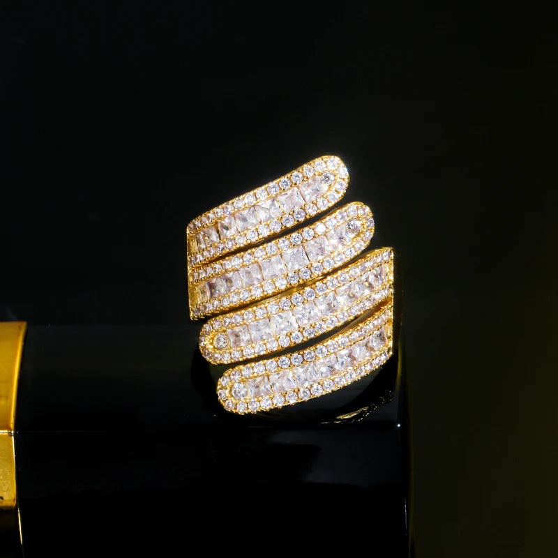 Luxury Dubai Gold Silver Color Cubic Zirconia 