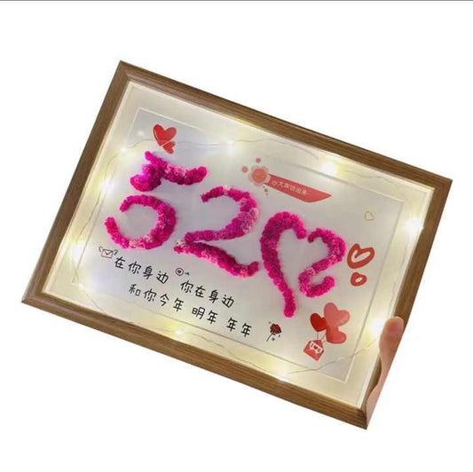 Handmade Dried Gypsophila Flower Picture Frame 