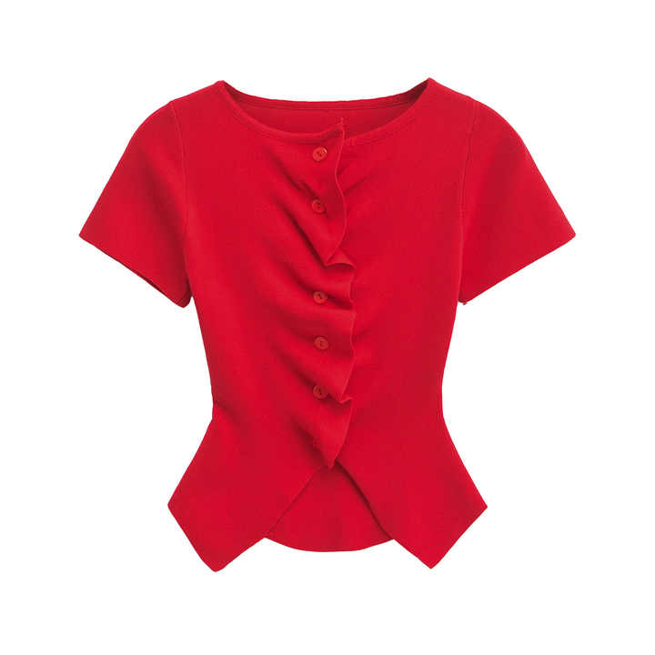 Neck Short Sleeve Female -وأكمام قصيرة، وبلوزات أنيقة