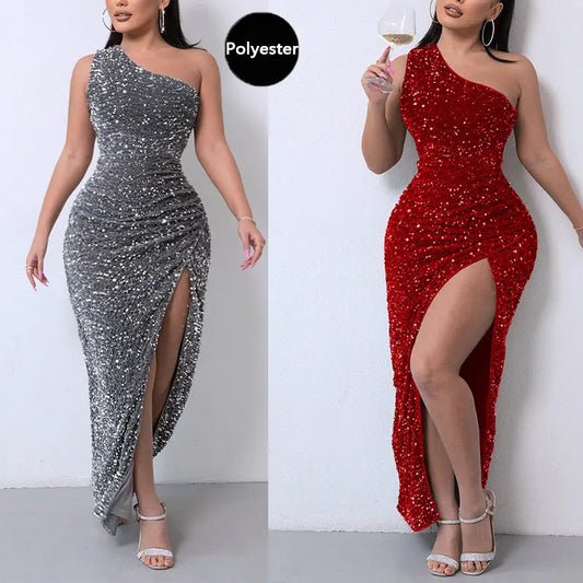 فستان نسائي طويلة ماكسي للحفلات بدون أكمام