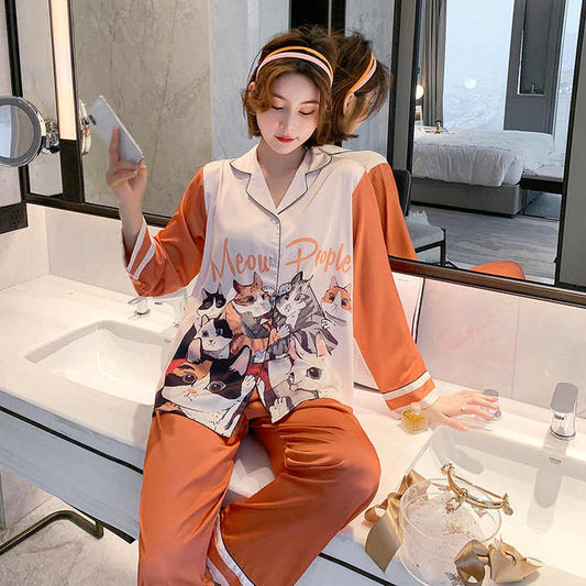 Sexy Loose Sleepwear Night Dress Pajamasبدلة خدمة منزلية مريحة للسيدات النحيفات مقاس كبير ملابس