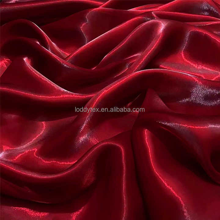 Hot Selling Luxury Shiny Metallic-Liquid Satin Fabric 
