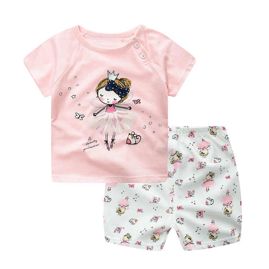 Cheap Customized Girls Clothes Cartoon-ملابس بناتي صيفية