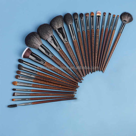 Eyeshadow Eyeliner Makeup Toolsمجموعة فرش مكياج من شعر الماعز الطبيعي، مكونة من 24 قطعة،