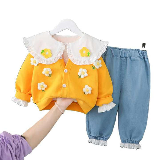 Girls' Baby Clothes Set-طقم ملابس أطفال بناتي كاجوال