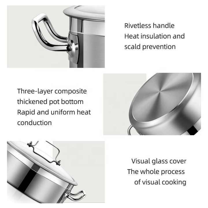 Food Grade Direct Selling Heavy Duty Multipurpose Cooking Pot Soup Pot with Divider 