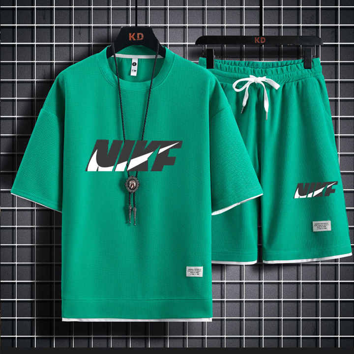 Men's 2 Piece T-Shirt Set Summer Casual Plus Size Five Piece Hip Hop Pants Holiday Couples Outfits 