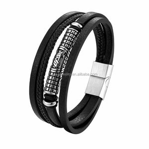 POYA Vintage Viking Black Genuine Leather. 