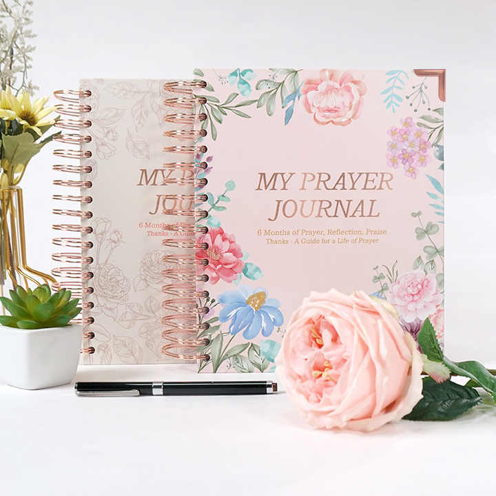Ready to Ship High Quality Large Size Prayer Book Prayer Plan Book Hardcover English Diary Book Coil Notebook in Stock
