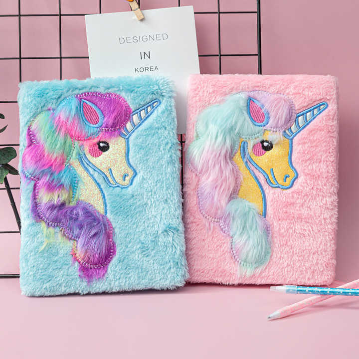 Hardcover Set 2021 New Unicorn Cartoon Kids and Plush for Student School .. مجموعة غلاف مقوى 2021 جديدة للأطفال من الرسوم المتحركة وحيد القرن والقطيفة للطلاب والمدرسة