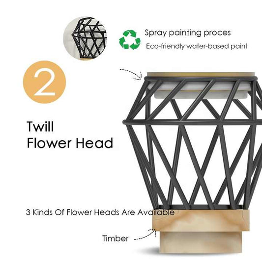 ستائر معدنية برؤوس أزهار مخصصة خشبية بتصميم جديد - New Design Wooden Custom Flower Head Metal Curtain Rods Indoor