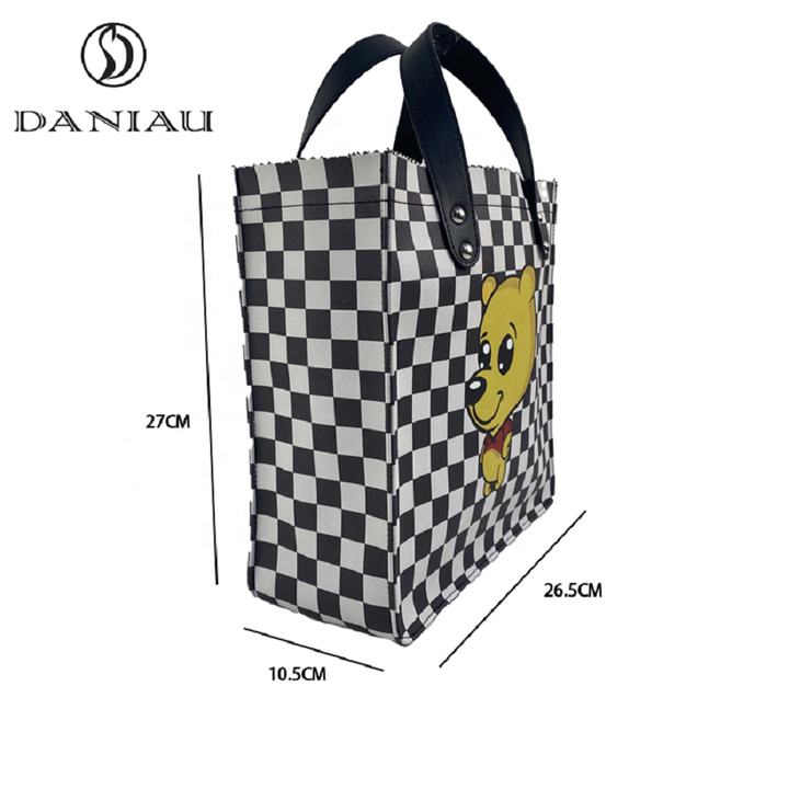 Women's Cartoon Printed Leather Waterproof Bag for Little Girls 