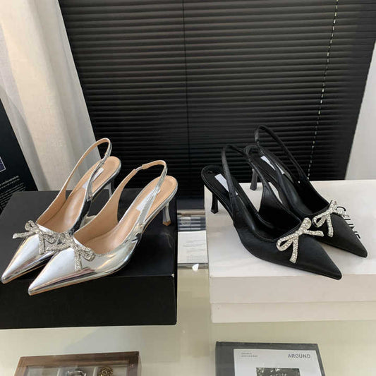 Elegant women's high heel pumps with French bow 