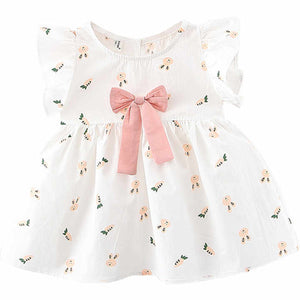 Girls Dresses Summer Cotton Short Sleeves 