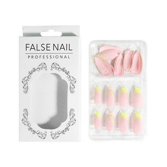 Almond-shaped artificial nails - French Tips Press On Nails 