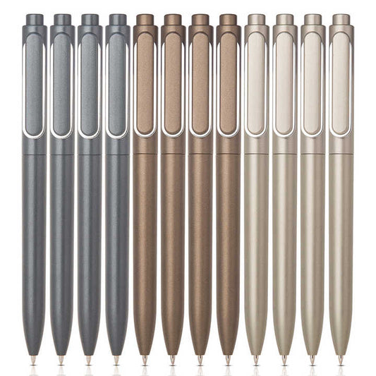 ديلي A12 اقلام محايد اللون الأسود ثلاثة المعادن