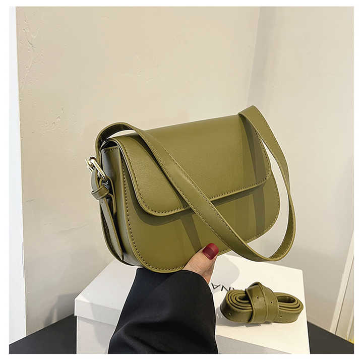 New Elegant Solid Color Women's Shoulder Bag