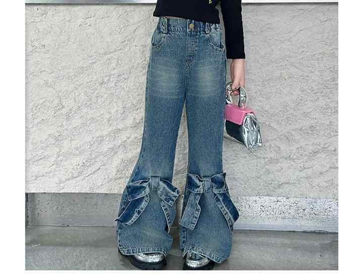 Girls Spring and Fall New Fashionable Casual Jeans 