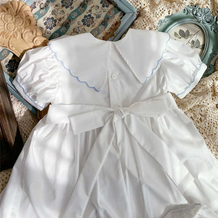 Smocked Baby Girl Fancy Dressطقم ملابس صيفية