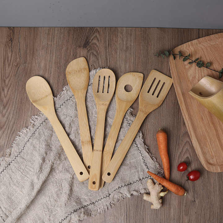 Bamboo Utensil Set Apartment Essentials-مجموعة أدوات مطبخ