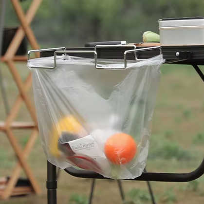 Portable Foldable Camping Storage Mesh Rack Organizer Outdoor Picnic Table Mesh Bag for Travel Kitchen 