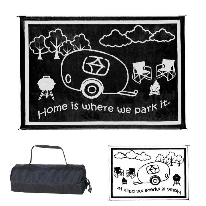 Reversible Outdoor RV Rugs Drain Mats Waterproof Area 3 