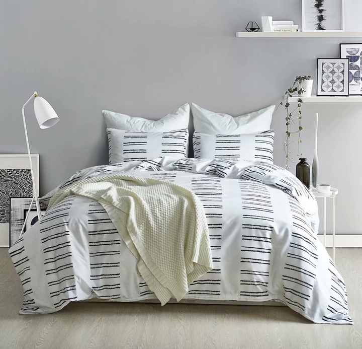 Modern Simple 3 Pieces Printed Polyester Quilt Bedding Set Bedspreads Sets 