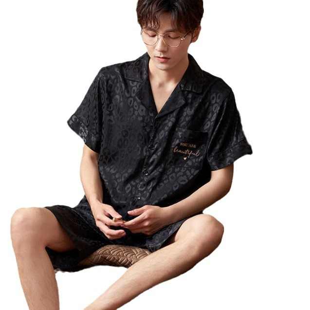 New Men's Summer Short Sleeve Pajamas 