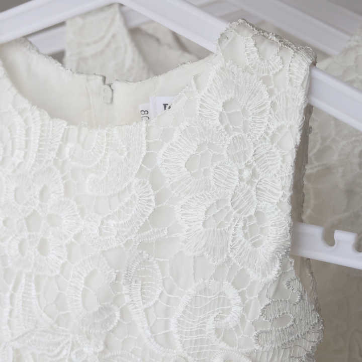 Ruffle Toddler Flower Girl Frocks- فستان حفلات من التول الأبيض