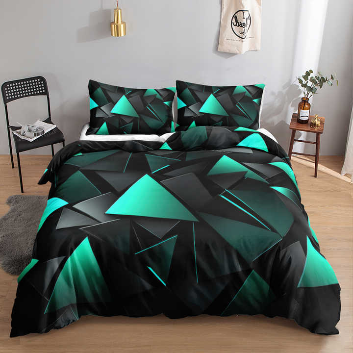 Super Soft Geometric Duvet Cover Modern 