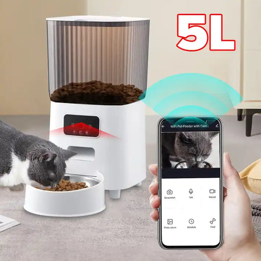 Smart Portable with Camera Remote Control Cat and Dog Feeder - Bowls and Feeders 
