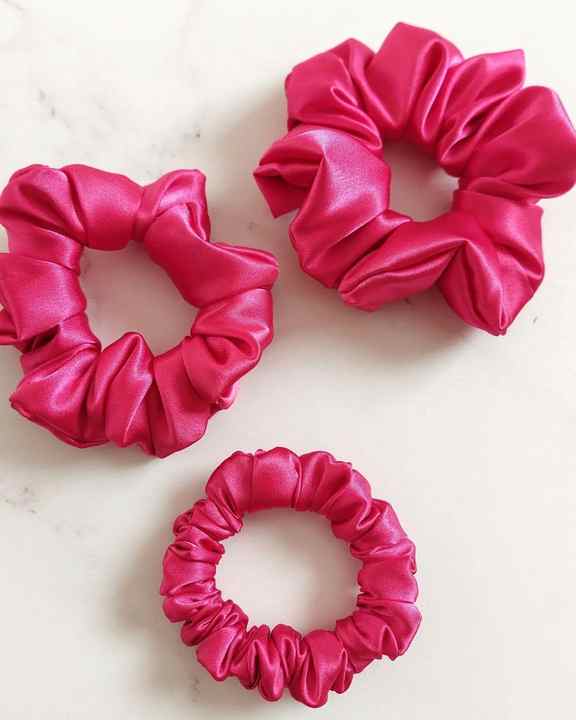 Custom Silky Satin Silk Scrunchies for Hair-ربطات شعر