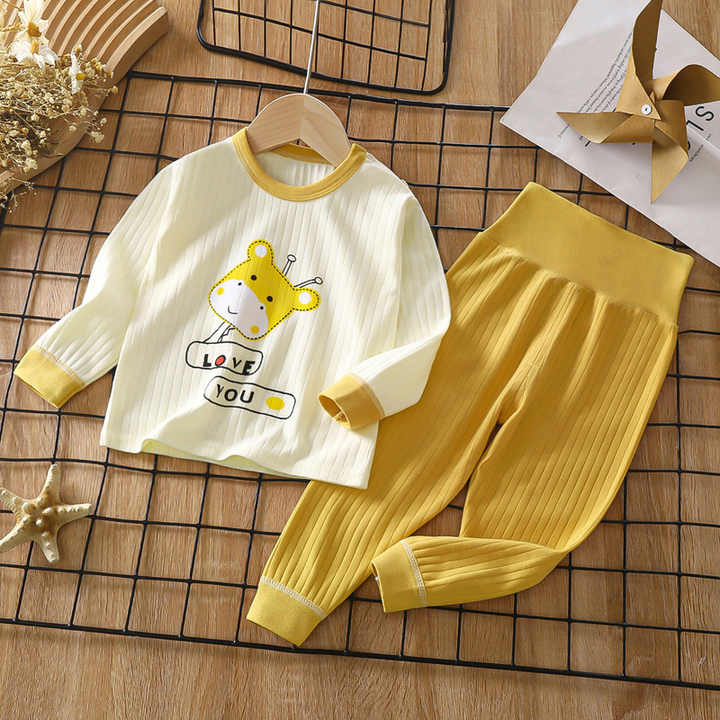 Cute Cartoon Printed Custom Kids Pajama Set Cheap Cotton Girls Pajamas Children Sleepwear 