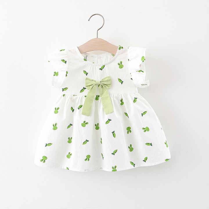 Girls Dresses Summer Cotton Short Sleeves 