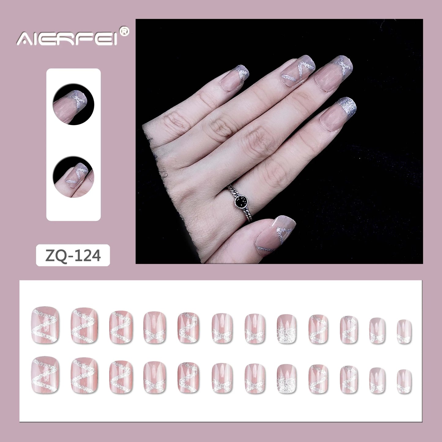 24 قطعة من أظافر صناعية  - Nails